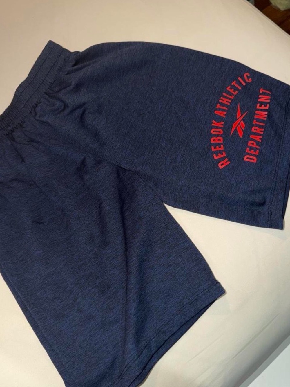 Reebok Boys Navy Athletic Shorts with Red Logo
